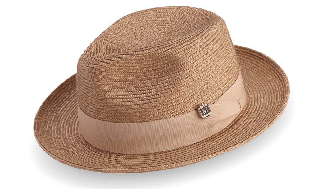 Montique H42 Mens Straw Hat Tan mens straw hat white Abby Fashions