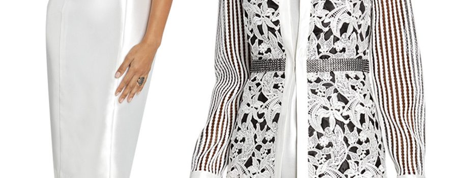 Donna-Vinci-5630-two-piece-sleeveless-dress-set-with-longsleeve-floral-lace-jacket-white-with-black