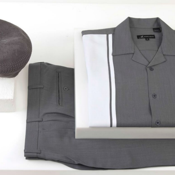 mens-walking-suits-montique-690-gray-short-sleeve-and-hat-set-grey