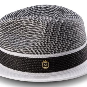 Montique H-22 Straw hat white black