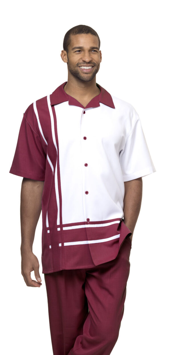 Montique-1877-burgundy-mens-walking-suit-mens-2pc-leisure-suits-short-sleeve