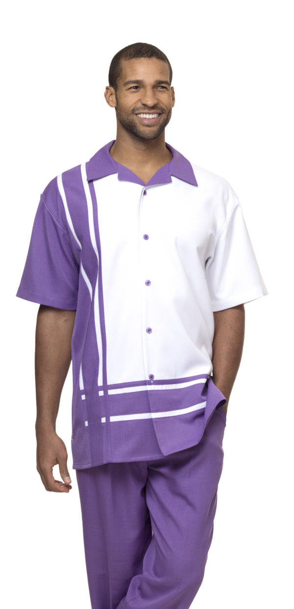 Montique-1877-purple-mens-walking-suit-mens-2pc-leisure-suits-short-sleeve