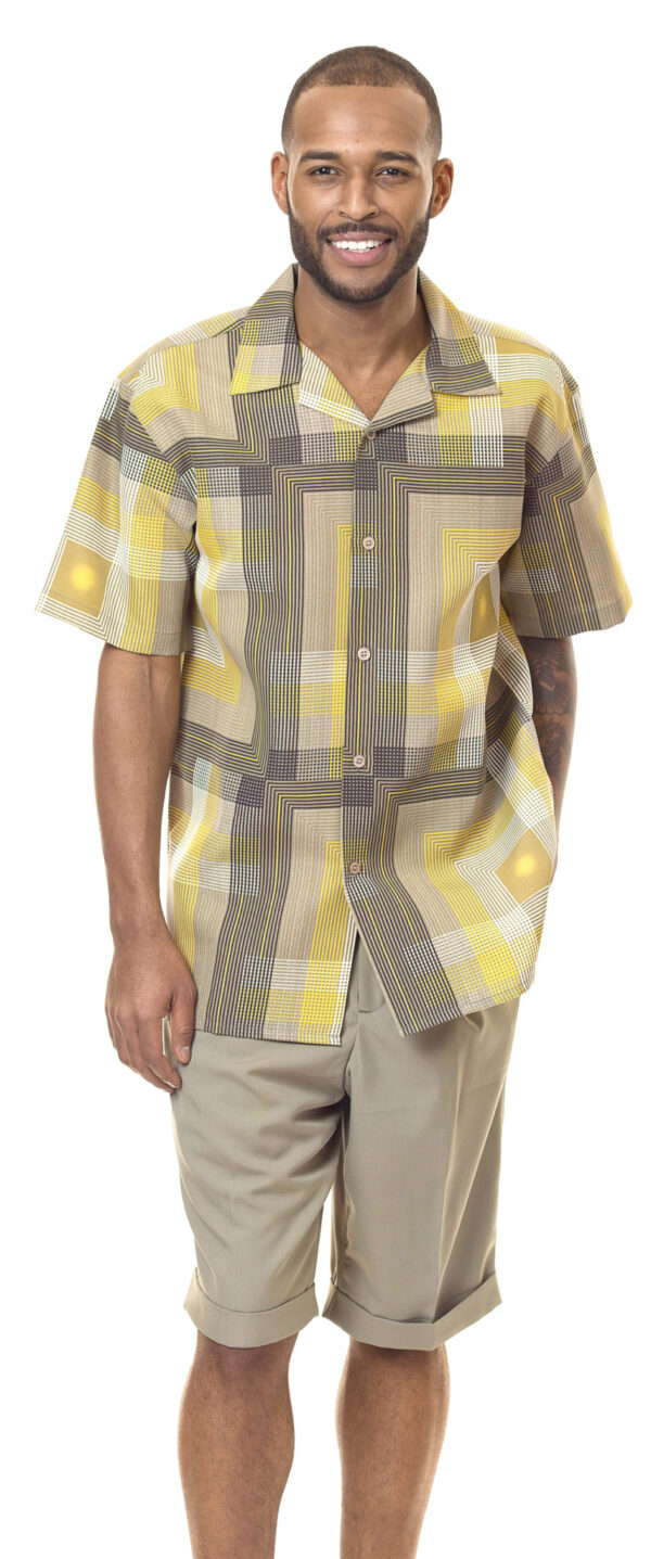 Montique-7834-mens-walking-suit-Gold-mens-2pc-leisure-suits-short-sets