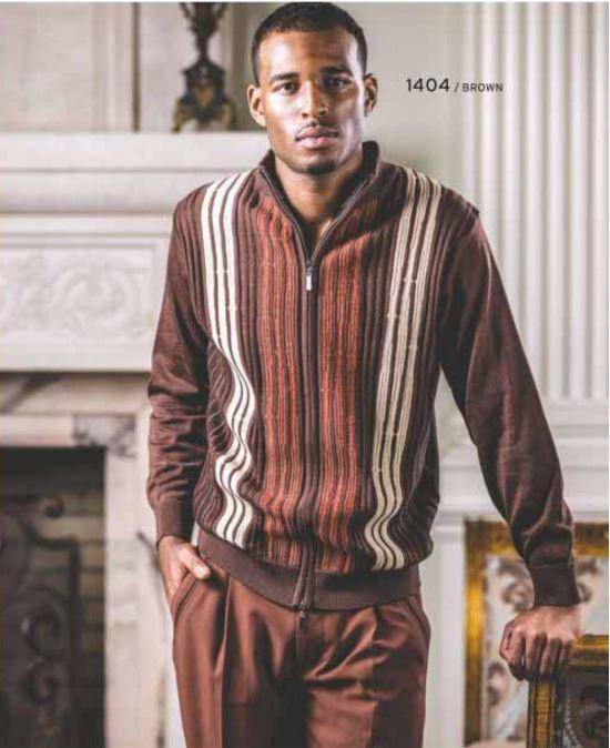 Montique Dressy Mens Sweater And Pants Two Piece Set 1404 Brown, Abby Fashions