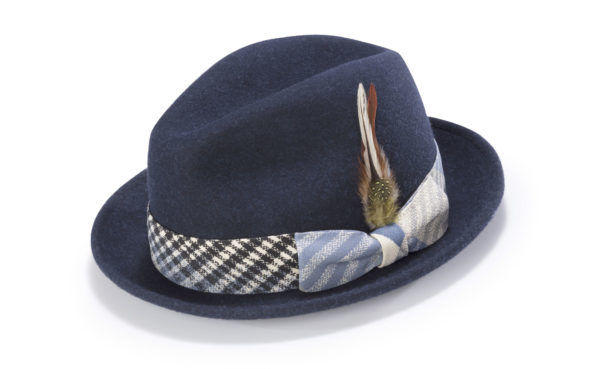 Montique H-1717 Fedora Matching Hat Navy - Abby Fashions