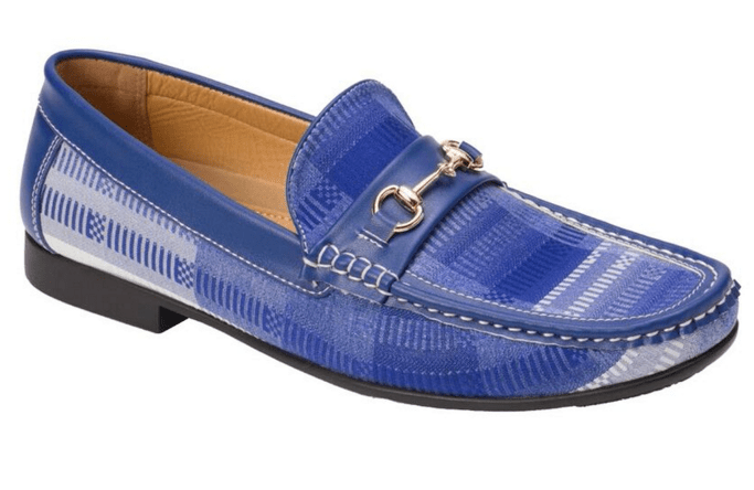 Montique S-645 Men's Penny Loafer with Metal Bit Matching Shoes Cobalt
