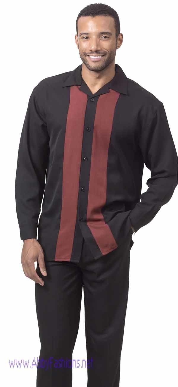 Montique Mens Walking Suits 1690 Black Auburn Long Sleeve 600x1300, Abby Fashions
