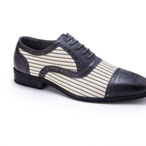 Montique S-1753 Mens Shoes Black-Cream – Men’s Matching Shoes