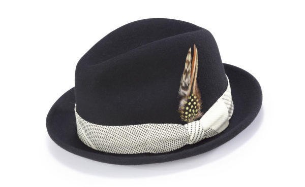 montique-h-1753 fedora matching-hat-black-cream