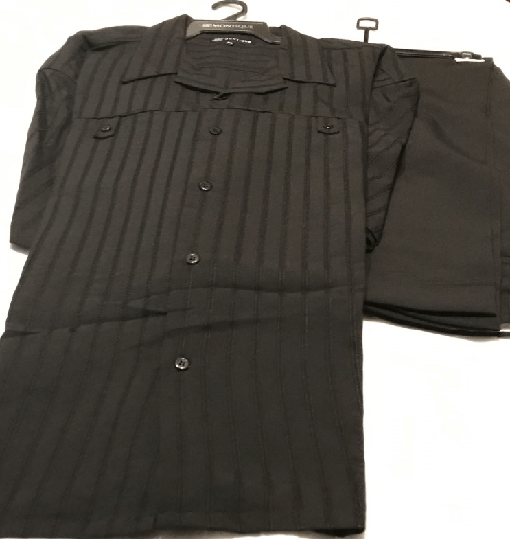 Montique 410 Walking Suit Black Short Sleeve - Abby Fashions