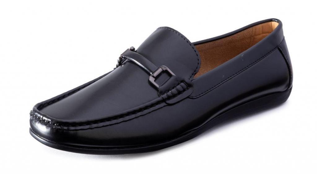 Montique S78 Mens Penny Loafers with Metal Bit Black Driving Shoes