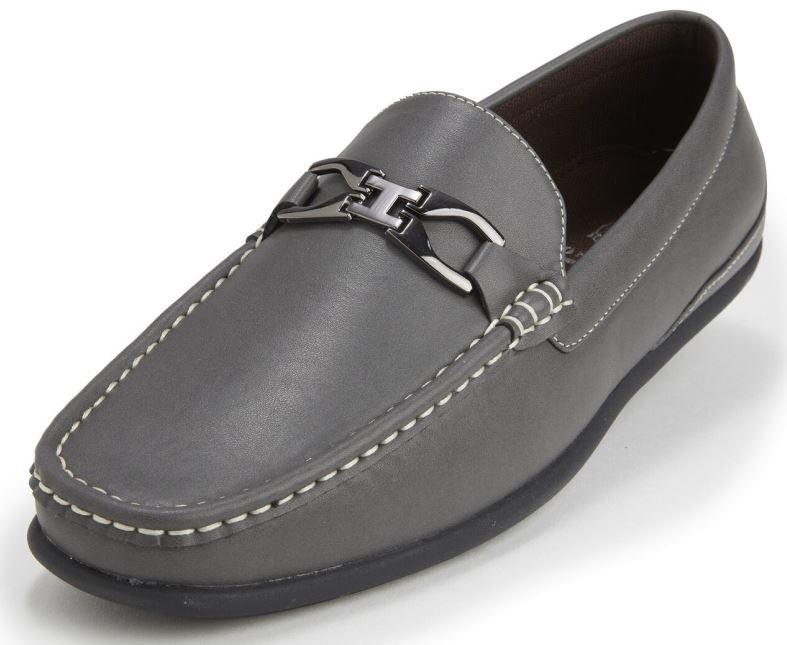 Metal Bit Loafers Grey - Mens Driving Shoes