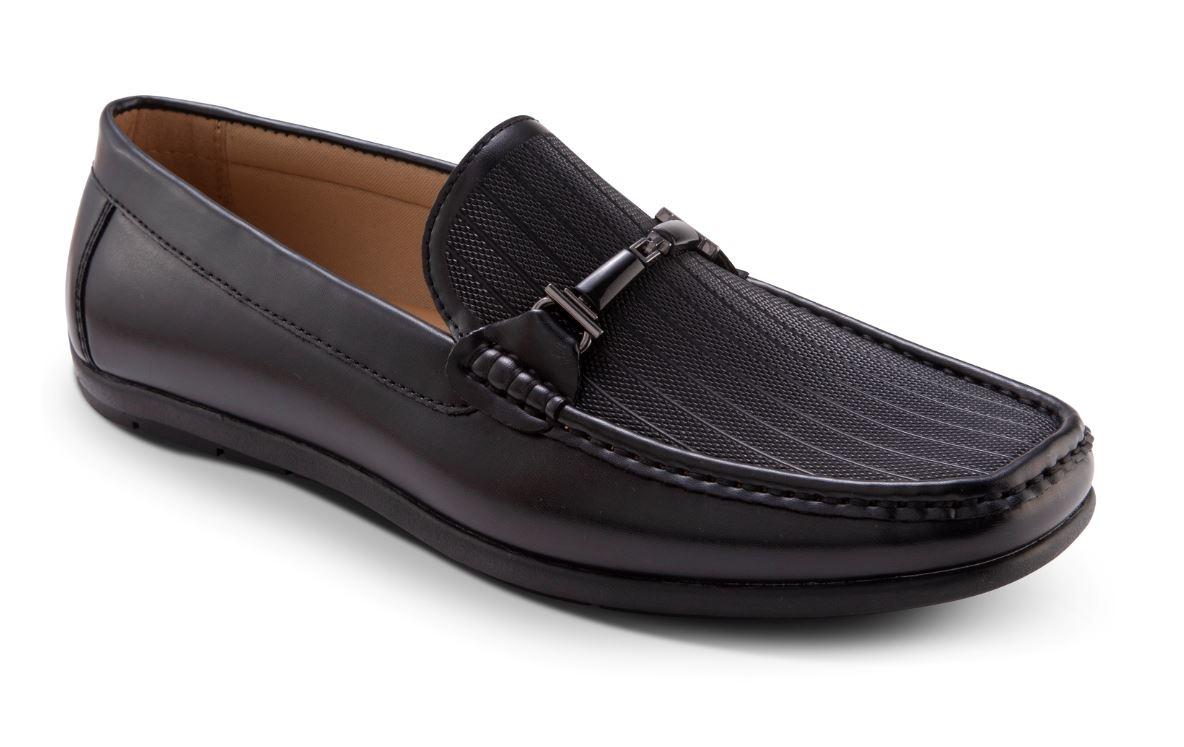 Montique S-26 Mens Penny Loafers with Metal Bit Black Casual Shoes