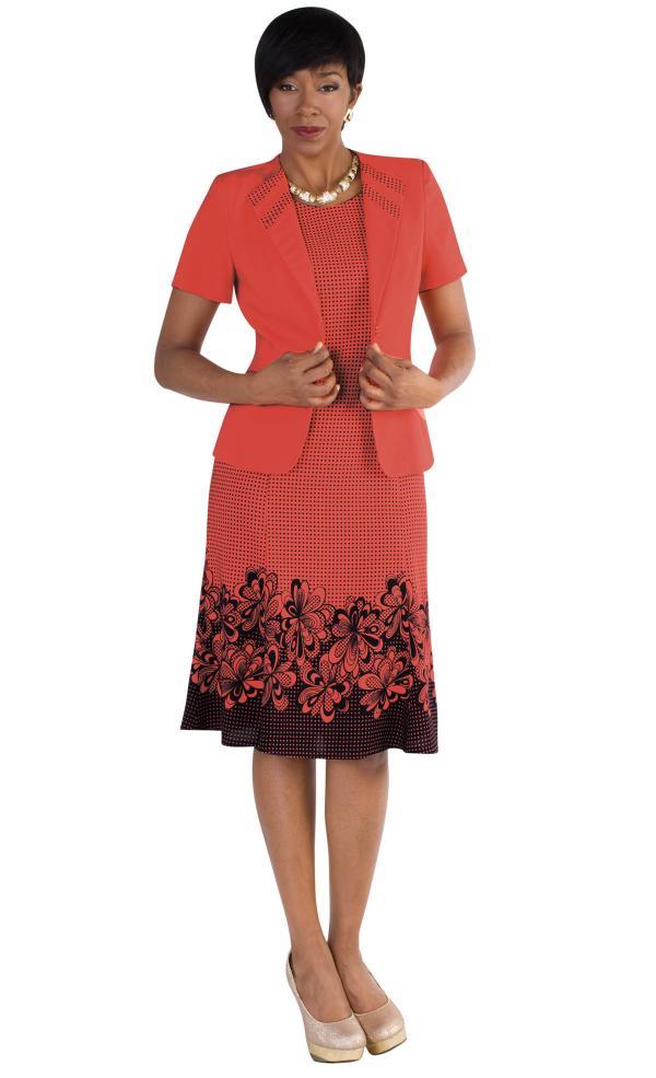 madame-9450-cn-womens-church-suits-coral -with-navy-ladies-church- dresses