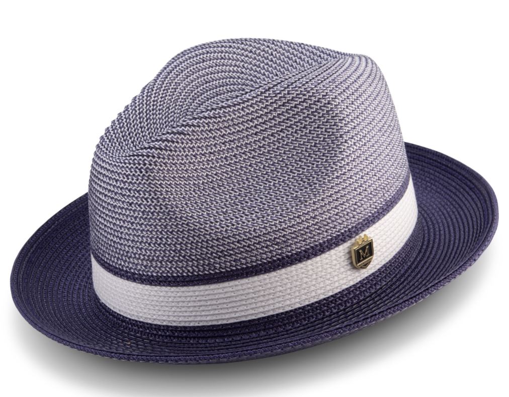 Montique H-22 Mens Straw Hat Purple - Mens Hats - Abby Fashions