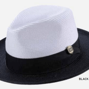 montique-h-47-mens-straw-fedora-hat-black-white-two-tone-wide-brim-pinch-hat