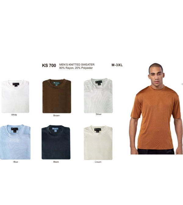 Mens-milano-moda-ks-700-knitted-rayon-silky-mock-neck-sweater-short-sleeve