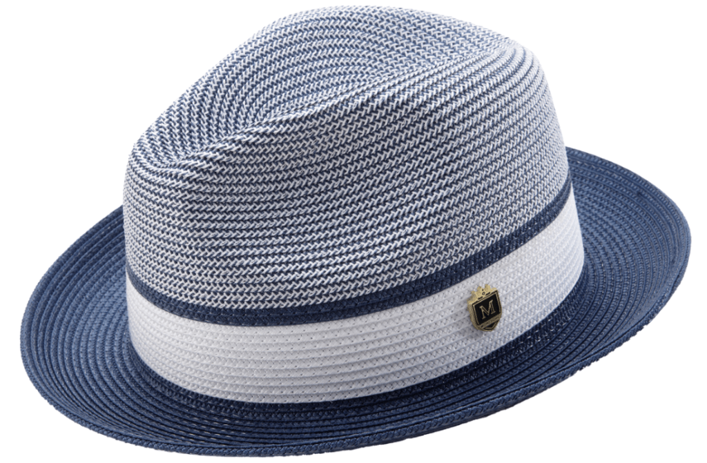 Montique H-22 Mens Straw Hat Navy - Mens Hat - Abby Fashions