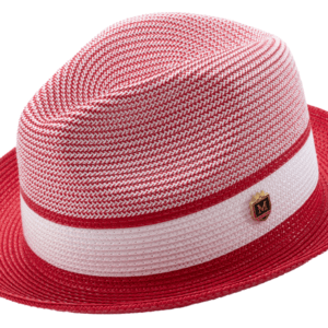 montique-h-22-mens-straw-fedora-hat-red-two-tone-pinch-fedora-hat-1