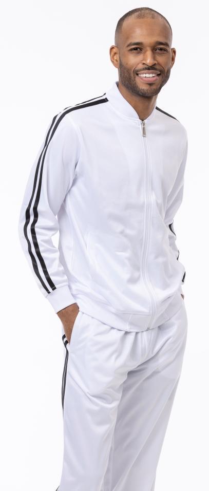 Montique Js 26 Mens Track Suits White Jogging Suit, Abby Fashions