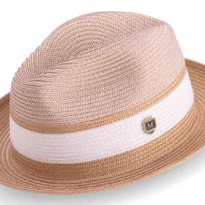 montique-h-22-mens-straw-hat-tan-two-tone-braided-stingy-brim-pinch-fedora-hat