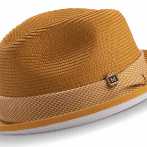 montique-h-2212-mens-straw-hat-gold-matching-hat-braided-stingy-brim-pinch-fedora-hat