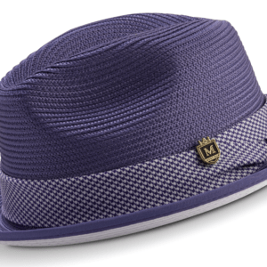 montique-h-2212-mens-straw-hat-purple-matching-hat-braided-stingy-brim-pinch-fedora-hat