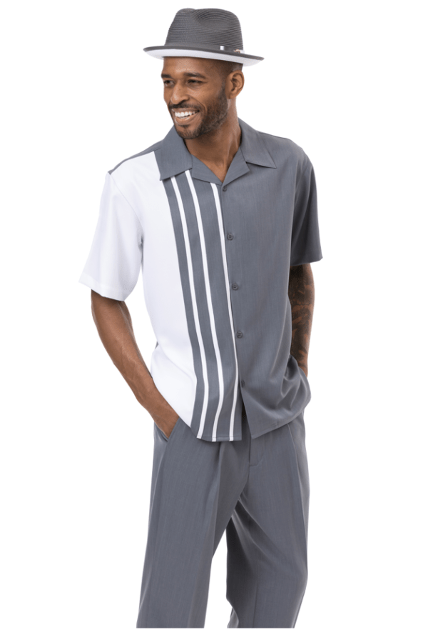 Montique 2201 Mens Walking Suits Grey | Leisure Suits - Abby Fashions