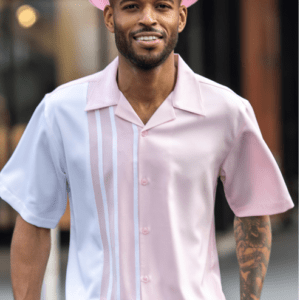 montique-mens-walking-suits-2201-pink-short-sleeve-mens-leisure-suits