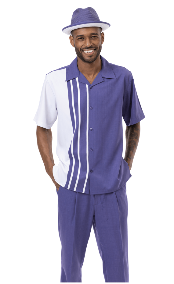 Montique 2201 Mens Walking Suits Purple | Leisure Suits - Abby Fashions