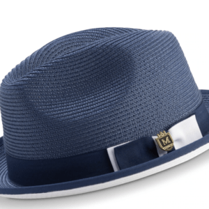 montique-h78-mens-straw-hat-navy-white-bottom-braided-stingy-brim-pinch-fedora-hat