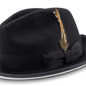 montique-h-79-fedora-hat-black-with-white-bottom-small-band-2-1-4-brim-wool-felt-dress-hat