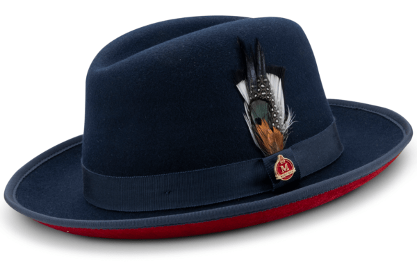 montique-h-84-fedora-hat-navy-with-red-lining-velvet-bottom-2-3-4-brim-wool-felt-dress-hat