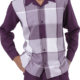 Montique 2270 Mens Walking Suits Plum Plaid Design Long Sleeve Mens Leisure Suits