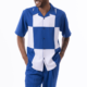 Montique 2314 Mens Walking Suits Cobalt Color Block Design Short Sleeve Mens Leisure Suits