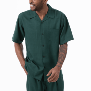 montique-696-mens-walking-suits-emerald-solid-short-sleeve-mens-two-piece-leisure-suits