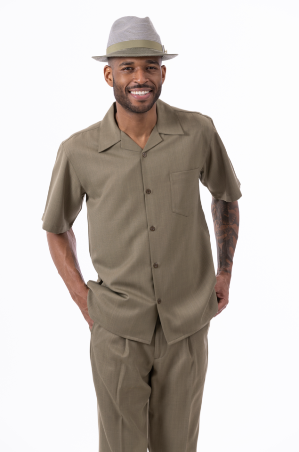 montique-696-mens-walking-suits-olive-solid-short-sleeve-mens-two-piece-leisure-suits
