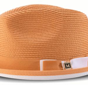 montique-h78-mens-straw-hat-cognac-white-bottom-braided-stingy-brim-pinch-fedora-hat