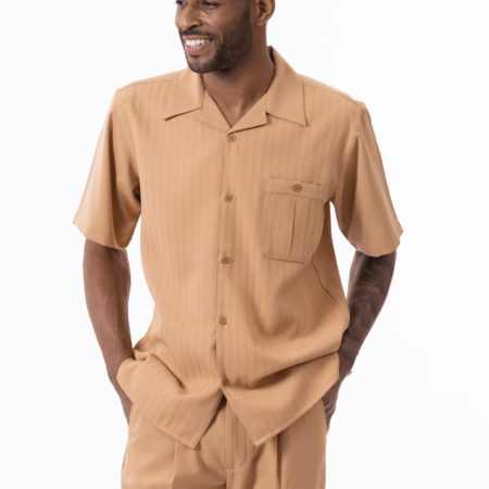 montique-2319-mens-walking-suits-tan-solid-with-one-pocket-short-sleeve-mens-two-piece-leisure-suits