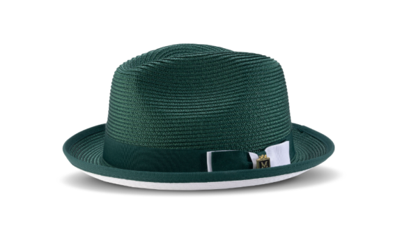 montique-h78-mens-straw-hat-emerald-white-bottom-braided-stingy-brim-pinch-fedora-hat