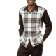 Montique 2355 Mens Walking Suits Brown Plaid Design Long Sleeve Mens Leisure Suit