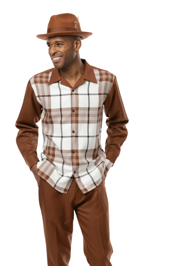 montique-2355-mens-walking-suits-cognac-plaid-design-long-sleeve-mens-leisure-suits