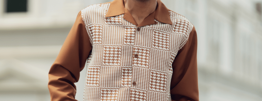 montique-2378-mens-walking-suits-cognac-lifestyle-plaid-design-long-sleeve-mens-leisure-suits
