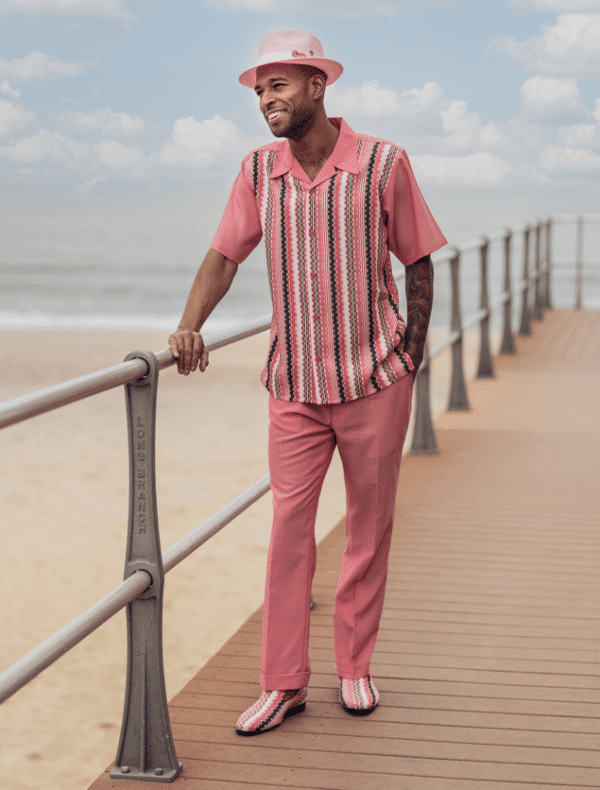 montique-2401-mens-walking-suits-pink-short-sleeve-mens-two-piece-leisure-suits