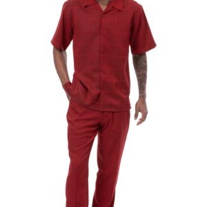 montique-2416-mens-walking-suits-red-short-sleeve-mens-two-piece-leisure-suits