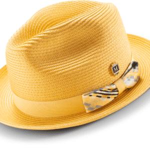 montique-h-2401-mens-straw-hat-canary-braided-stingy-brim-pinch-fedora-matching-ha