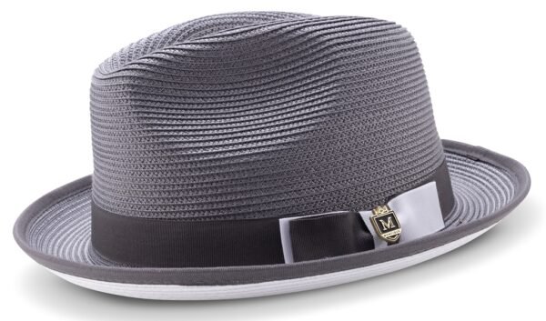 montique-h78-mens-straw-hat-grey-white-bottom-braided-stingy-brim-pinch-fedora-hat