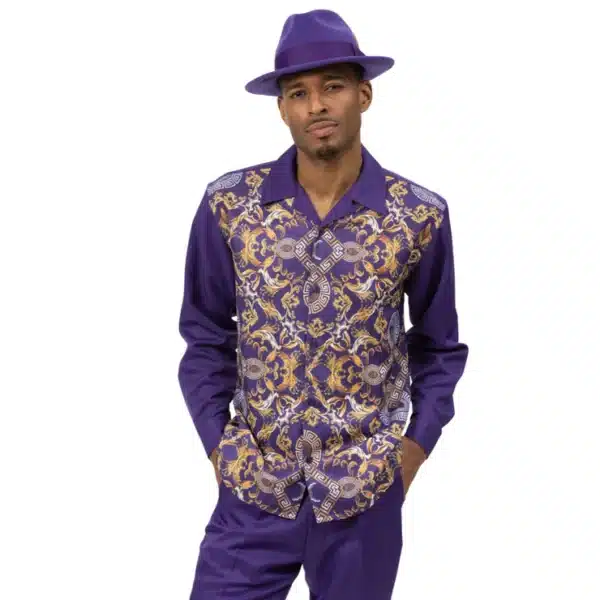 montique-2460-mens-walking-suits-purple-and-gold-patterned-design-long-sleeve-mens-leisure-suits