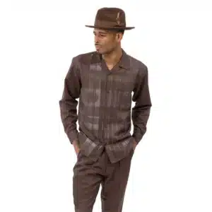 montique-2451-mens-walking-suits-brown-grid-pattern-2-piece-long-sleeve-mens-leisure-suits