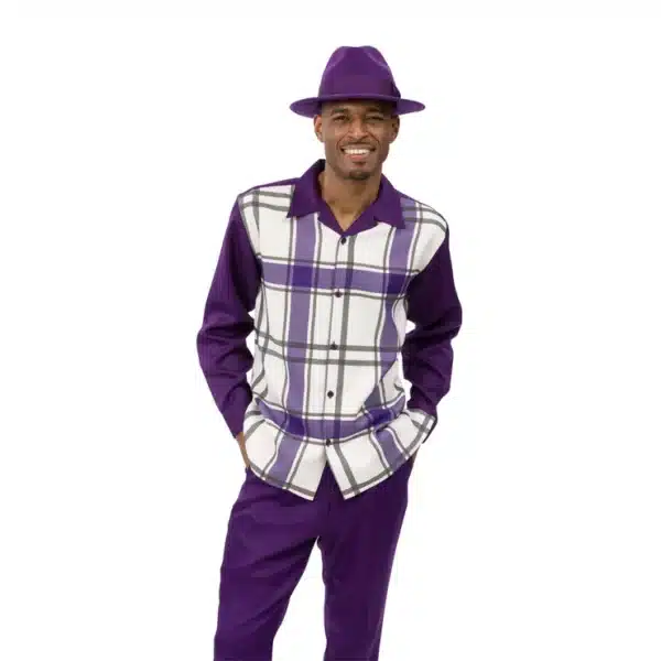 montique-2478-mens-walking-suits-purple-plaid-pattern-2-piece-long-sleeve-mens-leisure-suits